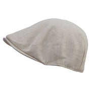 Duck Logo Embroidered Men's Linen Summer Ivy Cap - Beige S-M