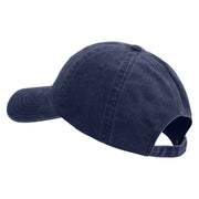 Licensed Star US Army Embroidered Washed Solid Pigment Dyed Cotton Twill Brass Buckle Cap - Navy OSFM