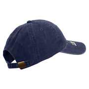 Licensed Star US Army Embroidered Washed Solid Pigment Dyed Cotton Twill Brass Buckle Cap - Navy OSFM