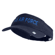 US Air Force Blue Letter Embroidered Cotton Twill Visor - Navy OSFM