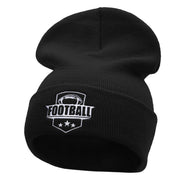 Football Embroidered 12 Inch Long Knitted Beanie