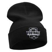 Football Embroidered 12 Inch Long Knitted Beanie