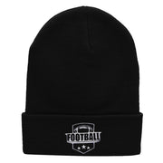 Football Embroidered 12 Inch Long Knitted Beanie