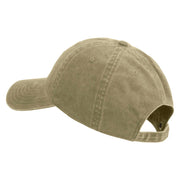 Licensed Star US Army Embroidered Washed Solid Pigment Dyed Cotton Twill Brass Buckle Cap - Khaki OSFM