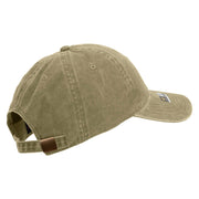 Licensed Star US Army Embroidered Washed Solid Pigment Dyed Cotton Twill Brass Buckle Cap - Khaki OSFM