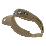 US Air Force Blue Letter Embroidered Cotton Twill Visor - Khaki OSFM
