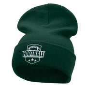 Football Embroidered 12 Inch Long Knitted Beanie