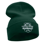 Football Embroidered 12 Inch Long Knitted Beanie