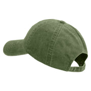 Licensed Star US Army Embroidered Washed Solid Pigment Dyed Cotton Twill Brass Buckle Cap - Olive OSFM