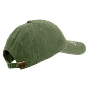 Licensed Star US Army Embroidered Washed Solid Pigment Dyed Cotton Twill Brass Buckle Cap - Olive OSFM