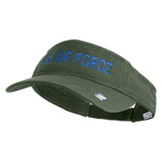 US Air Force Blue Letter Embroidered Cotton Twill Visor - Olive OSFM