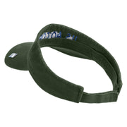 US Air Force Blue Letter Embroidered Cotton Twill Visor - Olive OSFM