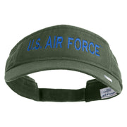 US Air Force Blue Letter Embroidered Cotton Twill Visor - Olive OSFM