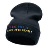 Black Rock Desert Phrase Embroidered Long Knitted Beanie