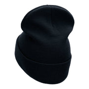 Black Rock Desert Phrase Embroidered Long Knitted Beanie