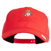 United States Marines Semper Fi Emblem Embroidered 6 Panel Structured Cotton Twill Cap Made in USA - Red OSFM
