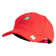 United States Marines Semper Fi Emblem Embroidered 6 Panel Structured Cotton Twill Cap Made in USA - Red OSFM