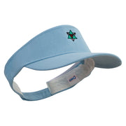 Geometry Star Logo Embroidered Brushed Cotton Sun Visor - Lt-Blue OSFM