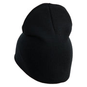 US Air Force Retired with Wing Symbol Embroidered 8" Short Beanie - Black OSFM