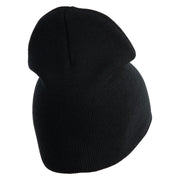 US Air Force Retired with Wing Symbol Embroidered 8" Short Beanie - Black OSFM
