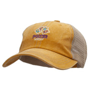 Poker Night Embroidered Pigment Dyed Mesh Cap