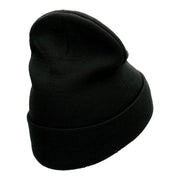 Black Rock Desert Phrase Embroidered Long Knitted Beanie