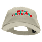 Green and Red Christmas Embroidered Low Profile Dyed Cotton Twill Cap - Putty OSFM