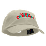 Green and Red Christmas Embroidered Low Profile Dyed Cotton Twill Cap - Putty OSFM