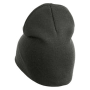 US Air Force Retired with Wing Symbol Embroidered 8" Short Beanie - Charcoal OSFM