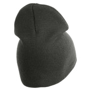 US Air Force Retired with Wing Symbol Embroidered 8" Short Beanie - Charcoal OSFM