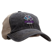 Poker Night Embroidered Pigment Dyed Mesh Cap