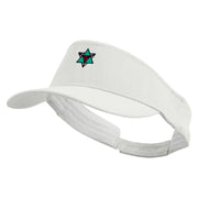 Geometry Star Logo Embroidered Brushed Cotton Sun Visor - White OSFM