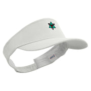 Geometry Star Logo Embroidered Brushed Cotton Sun Visor - White OSFM