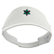 Geometry Star Logo Embroidered Brushed Cotton Sun Visor - White OSFM