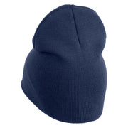 US Air Force Retired with Wing Symbol Embroidered 8" Short Beanie - Navy OSFM