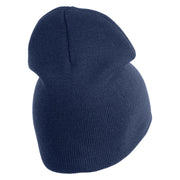 US Air Force Retired with Wing Symbol Embroidered 8" Short Beanie - Navy OSFM