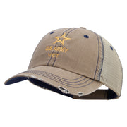 Licensed Star US Army Veteran Military Embroidered Low Profile Special Cotton Mesh Cap - Khaki OSFM