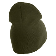 US Air Force Retired with Wing Symbol Embroidered 8" Short Beanie - Olive OSFM