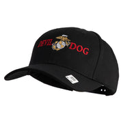 Devil Dog Embroidered 6 Panel Structured Cotton Twill Cap Made in USA - Black OSFM