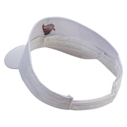 Wild Pirate Flag Embroidered Brushed Cotton Sun Visor - White OSFM