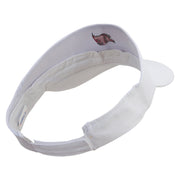 Wild Pirate Flag Embroidered Brushed Cotton Sun Visor - White OSFM