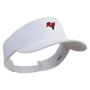 Wild Pirate Flag Embroidered Brushed Cotton Sun Visor - White OSFM