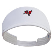 Wild Pirate Flag Embroidered Brushed Cotton Sun Visor - White OSFM