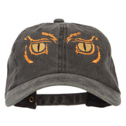 Big Yellow Eyes Embroidered Unstructured Cotton Cap