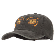 Big Yellow Eyes Embroidered Unstructured Cotton Cap