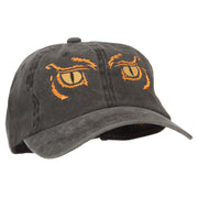 Big Yellow Eyes Embroidered Unstructured Cotton Cap