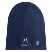 USSF with Delta Symbol Embroidered 8 Inch" Short Beanie - Navy OSFM