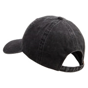 Licensed Star US Army Veteran Military Embroidered Washed Solid Pigment Dyed Cotton Twill Brass Buckle Cap - Black OSFM