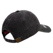 Licensed Star US Army Veteran Military Embroidered Washed Solid Pigment Dyed Cotton Twill Brass Buckle Cap - Black OSFM