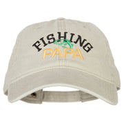 Fishing Papa Embroidered Washed Cotton Twill Cap